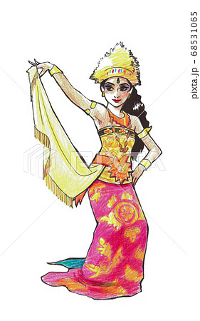 バリ島の踊り子オレッグのイラスト素材 [68531065] - PIXTA