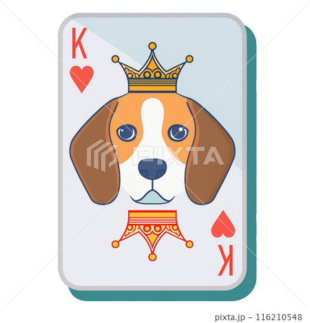 王冠をかぶったビーグル犬14／チラシやポスター用素材のイラスト素材