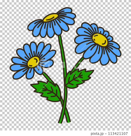 ブルーデージーのイラスト素材 [113421107] - PIXTA