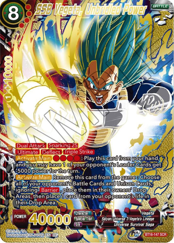 SSB Vegeta, Unbridled Power (Alternate Art) - Expansion Deck Box