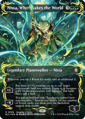 Nissa, Who Shakes the World (Borderless) (Raised Foil) - Commander