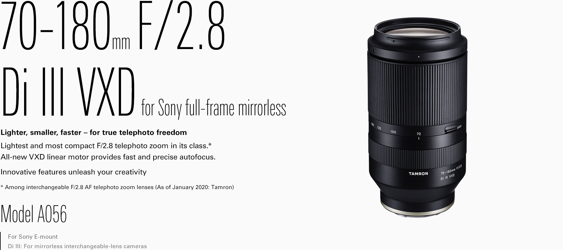 70-180mm F/2.8 Di III VXD (Model A056)- Tamron India