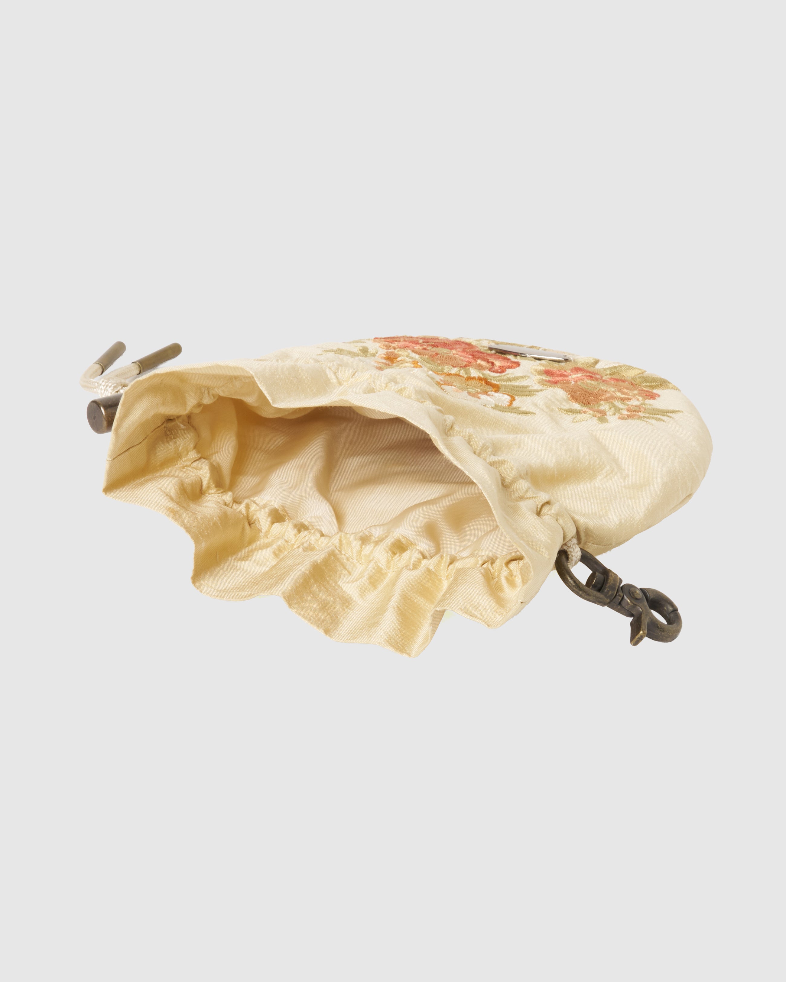 タナカダイスケ|flower embroidery mini kinchaku bag – tanakadaisuke