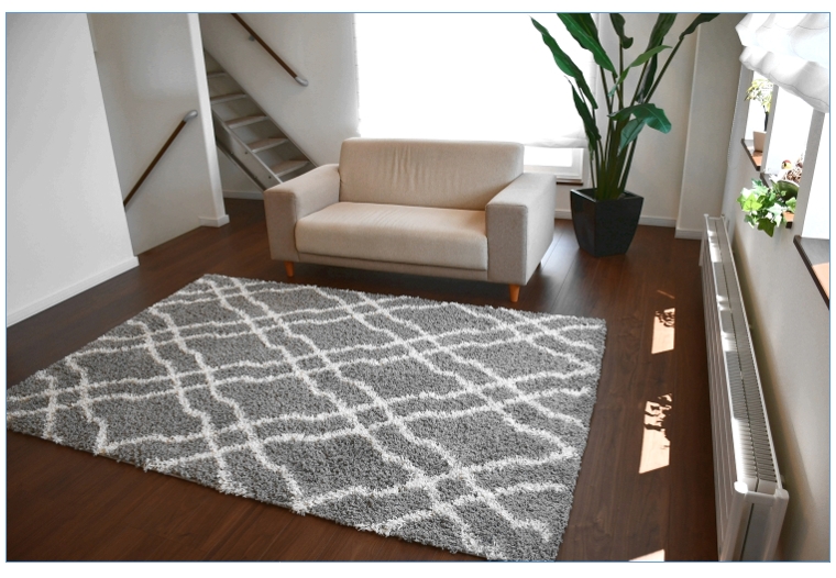 モデルルーム展示品 シャギーラグ 180×210cm 北欧 グレーベージュ 北欧