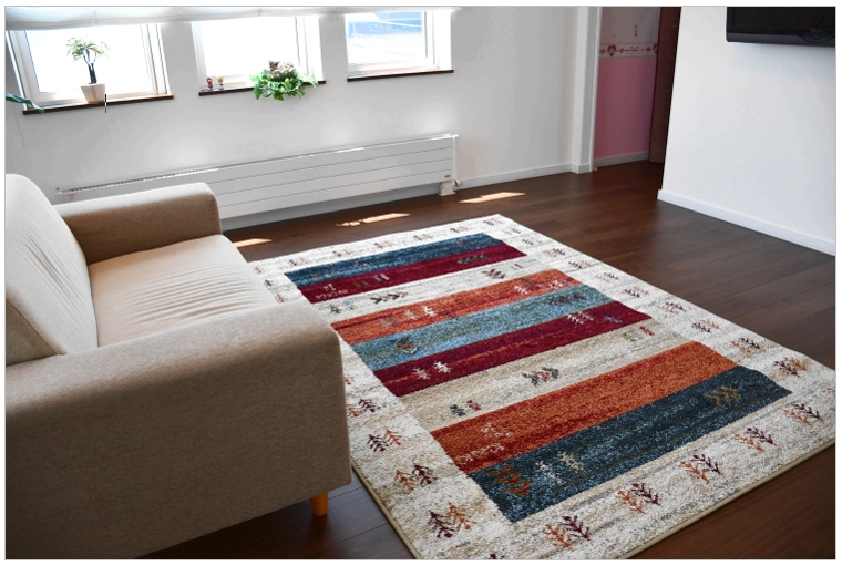 ギャッベ ラグ おしゃれ 3畳 160×230 カーペット 絨毯 じゅうたん 防炎