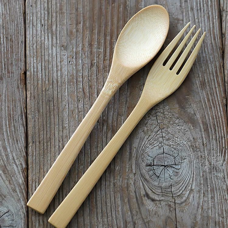 極上竹カレースプーンと 極上竹フォークのセット （名入れ/刻印） | 虎