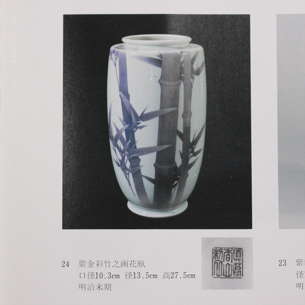 真葛焼 真葛香山 宮川香山 青華 実桃之図 花器 花瓶 共箱