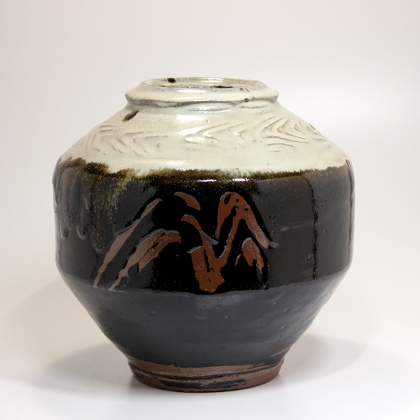 濱田庄司 『掛分紋打花瓶』 -瀧屋美術 -鎌倉の美術品店 販売買取