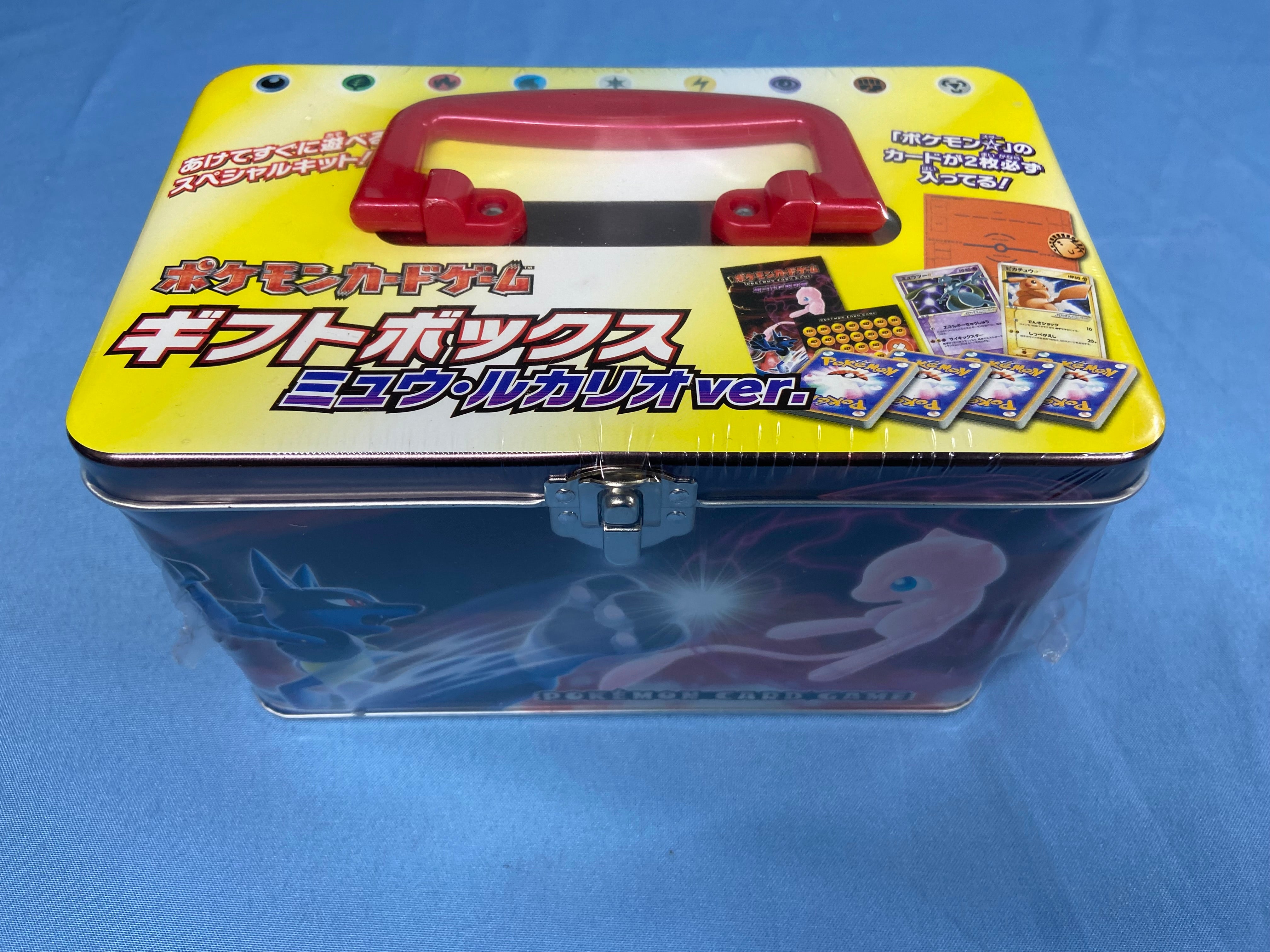 Pokemon TCG: Pikachu & Mewtwo Gold Star Gift Box Tin Japanese