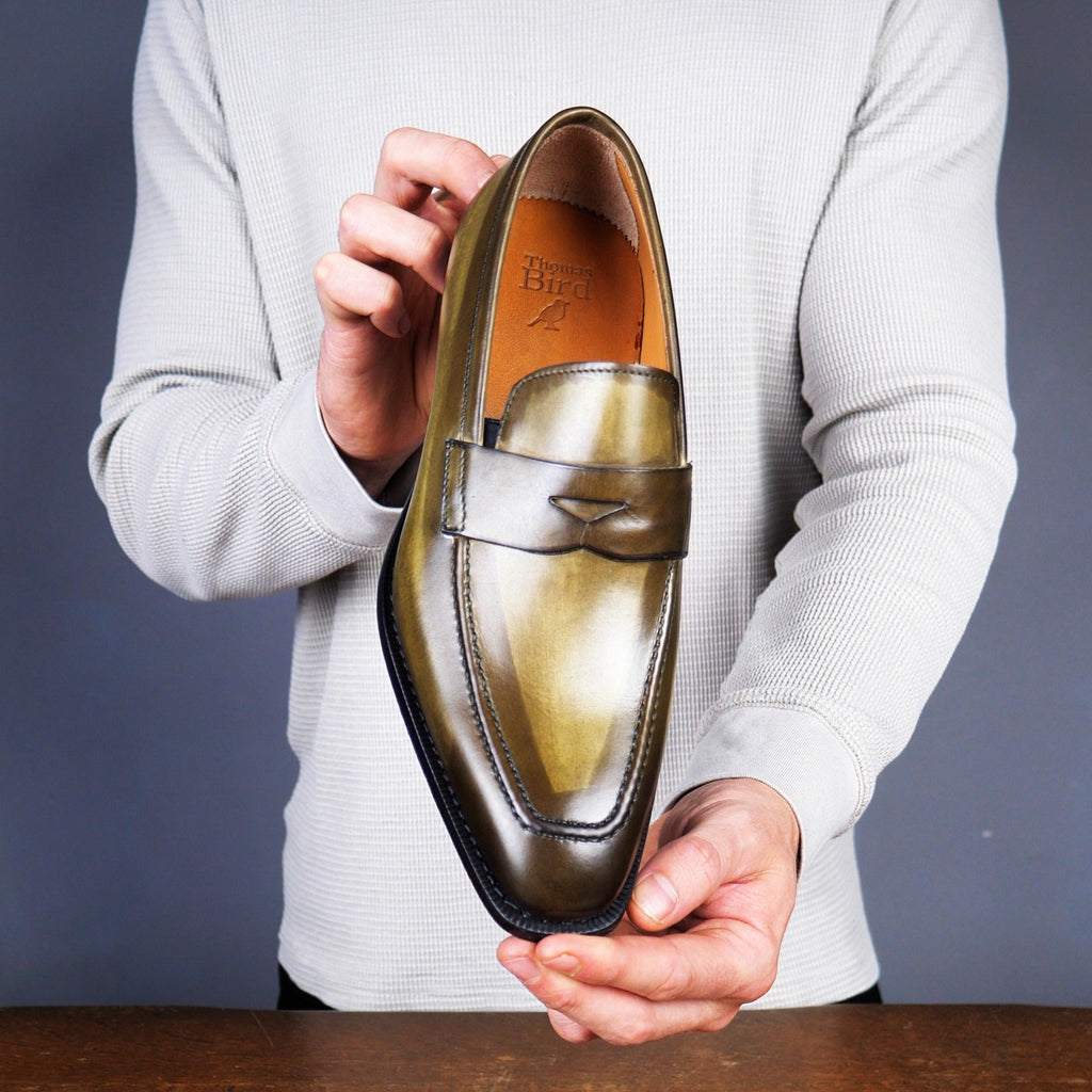 Penny Loafer Olive Green | Thomas Bird | tblon.com