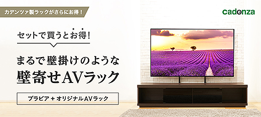 55型～77型の4Kブラビアに対応！まるで壁掛けのような『カデンツァ製