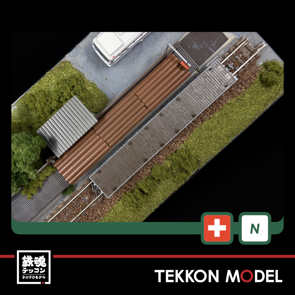 Nｹﾞｰｼﾞ KATO 10-1891 ﾚｰﾃｨｯｼｭ鉄道 長物車 R-w(丸太積載) 4両ｾｯﾄ - 鉄魂模型