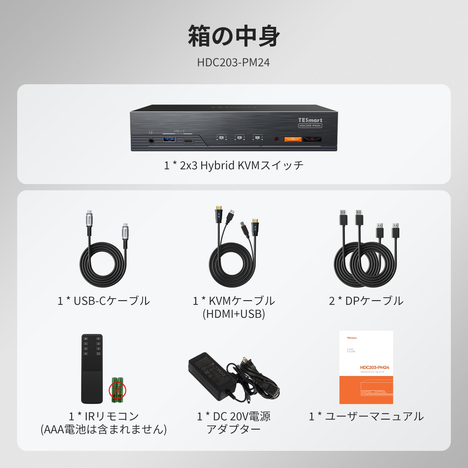 Triple 4K60Hz DisplayLink® KVMドック – USB-C、スマートEDID & 100W