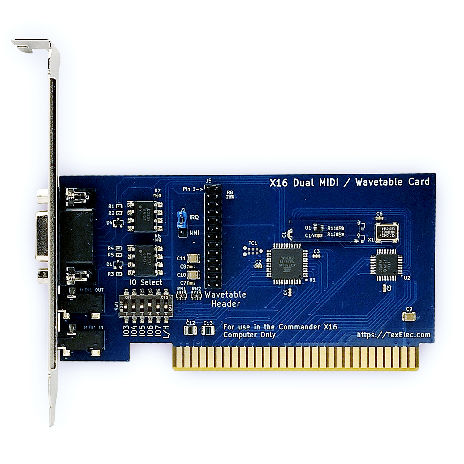 Commander X16 Dual MIDI / Wavetable Card - TexElec