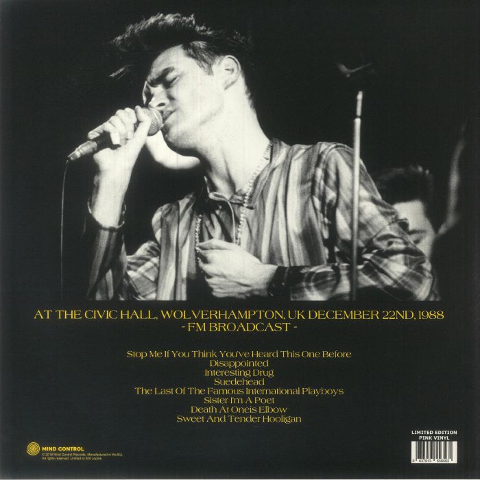 MORRISSEY (モリッシー) - At The Civic Hall, Wolverhampton, UK