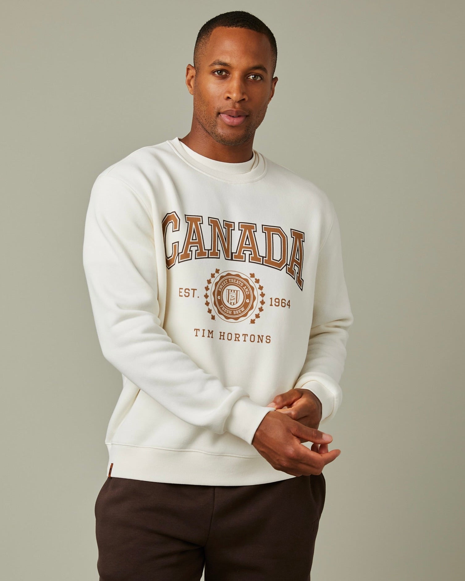Tim Hortons Crewneck Sweatshirt | Canada Unisex Crewneck | Cream