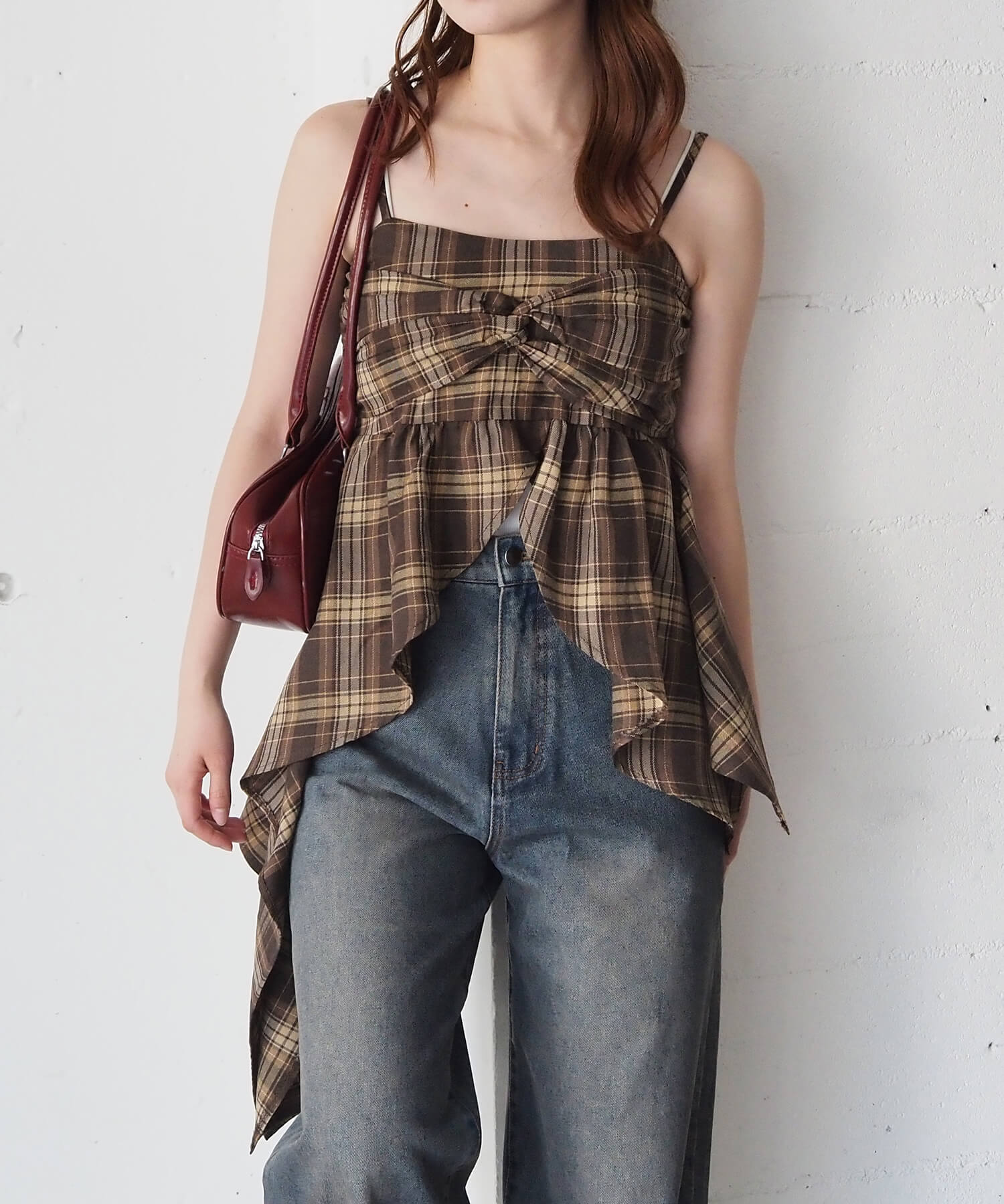 tiptop+pocket ティップトッププラスポケット / チェックアシメフリル