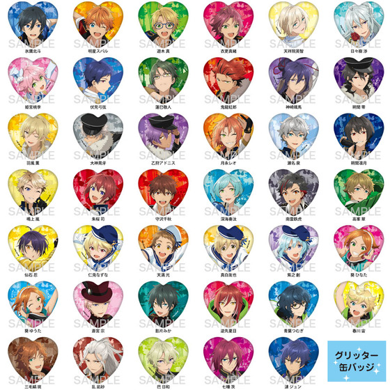 あんさんぶるスターズ！ Starry Stage 3rd ハート型グリッター缶バッジ