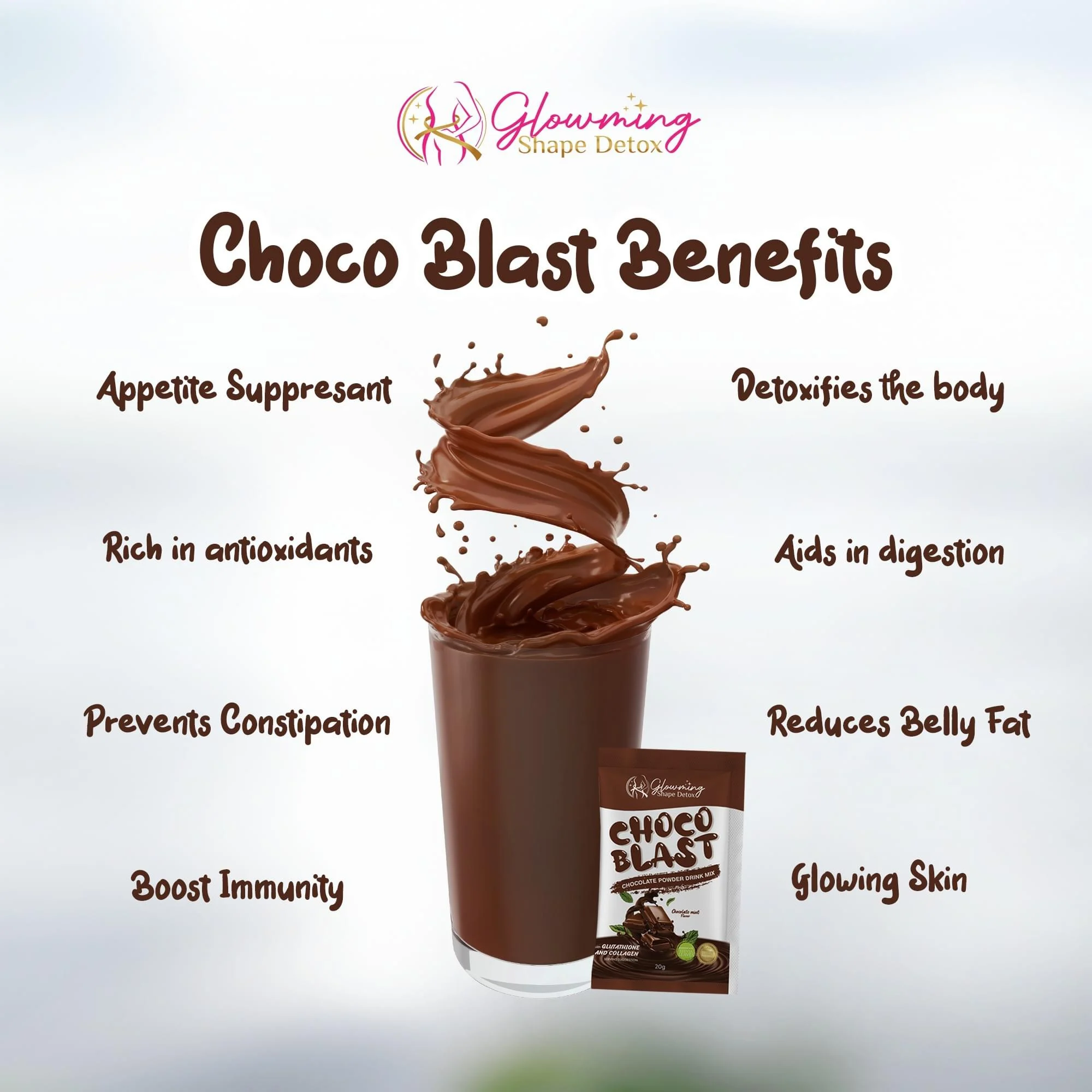 Glowing Shape Choco Blast Chocolate Powder Drink Mix | Tiyanggi