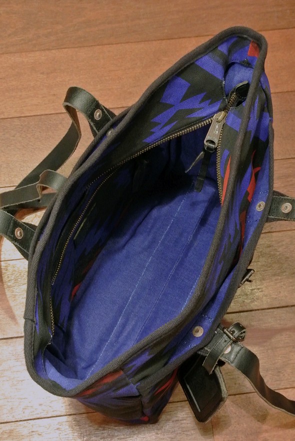 ポロラルフローレン ネイティブアメリカン柄 キャンバス×レザー トート