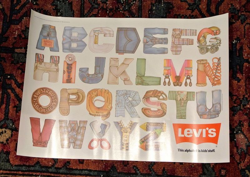 80s デッドストック Levi's リーバイス ポスター アルファベット (280