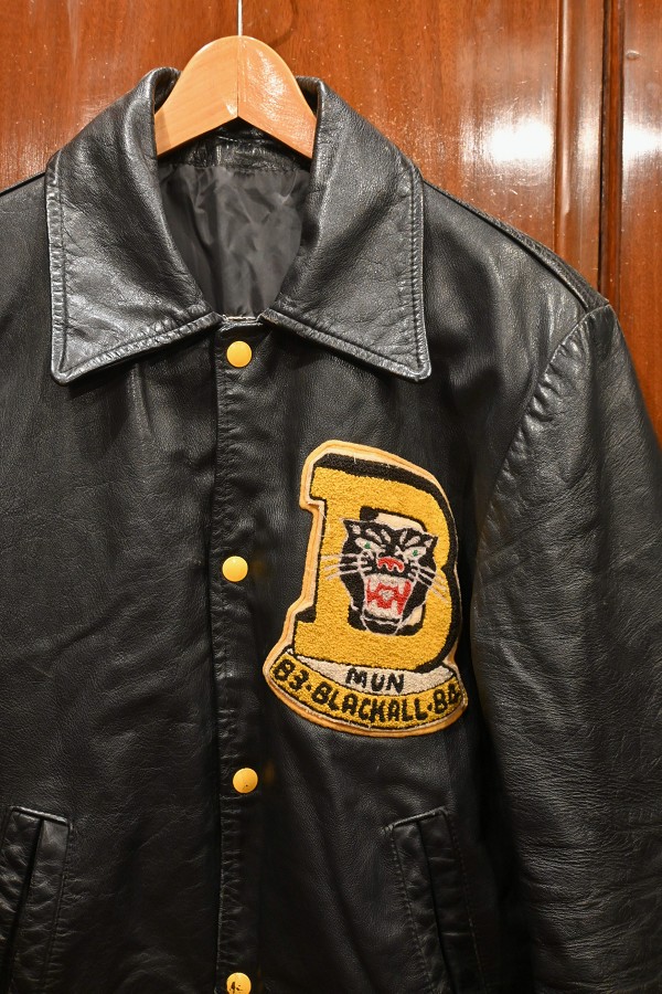 USED 80S カナダ製 オールレザー スタジャン(Black*Yellow) サイズ表記