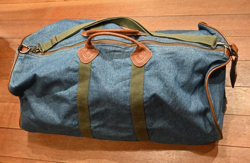 80-90s VTG/USED L.L BEAN デニム+レザー 大きいボストンバッグ