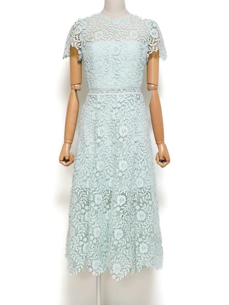 SELF PORTRAIT（セルフポートレイト） レースミディドレス（グリーン