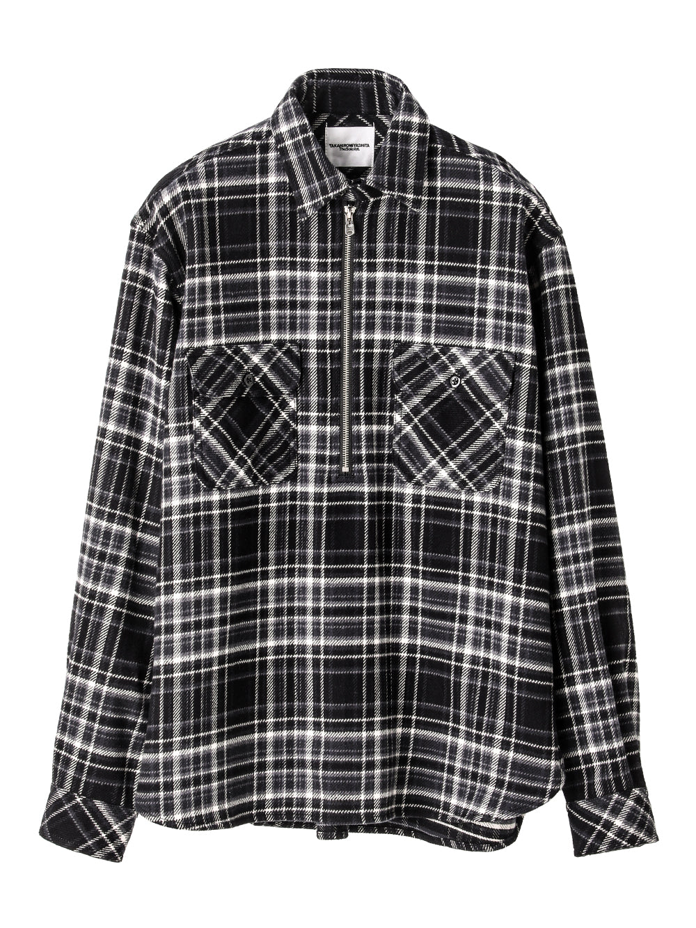 ss.0027AW25-black ハーフジッププルオーバーワークシャツ The Black