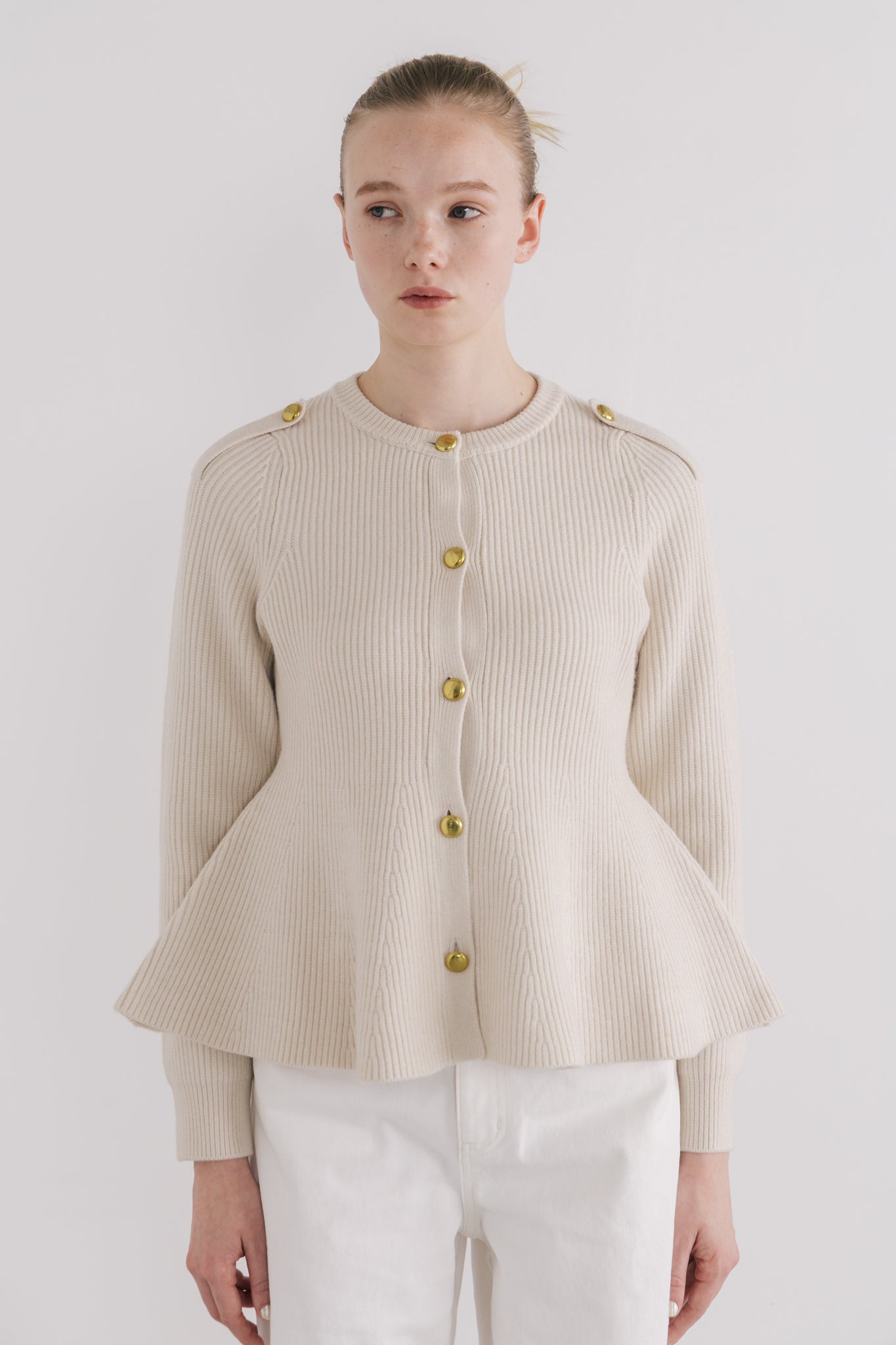 Rosen Peplum Cardigan – THE TOÉ