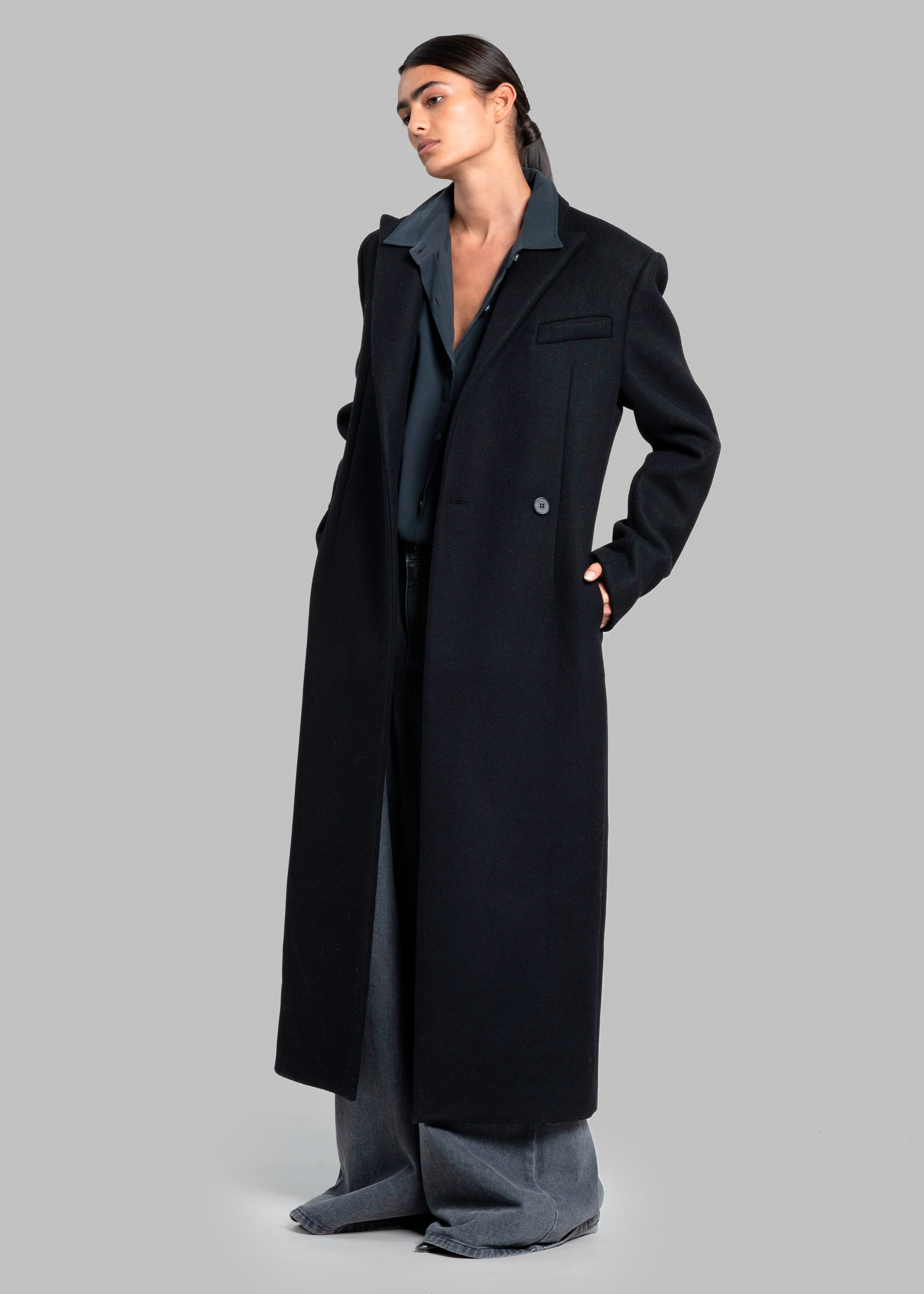 Melva Long Coat - Black – The Frankie Shop