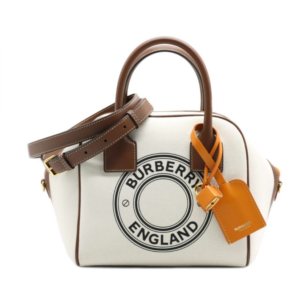 Women :: Burberry Small Logo-Print Cube Bag - The Real Luxury