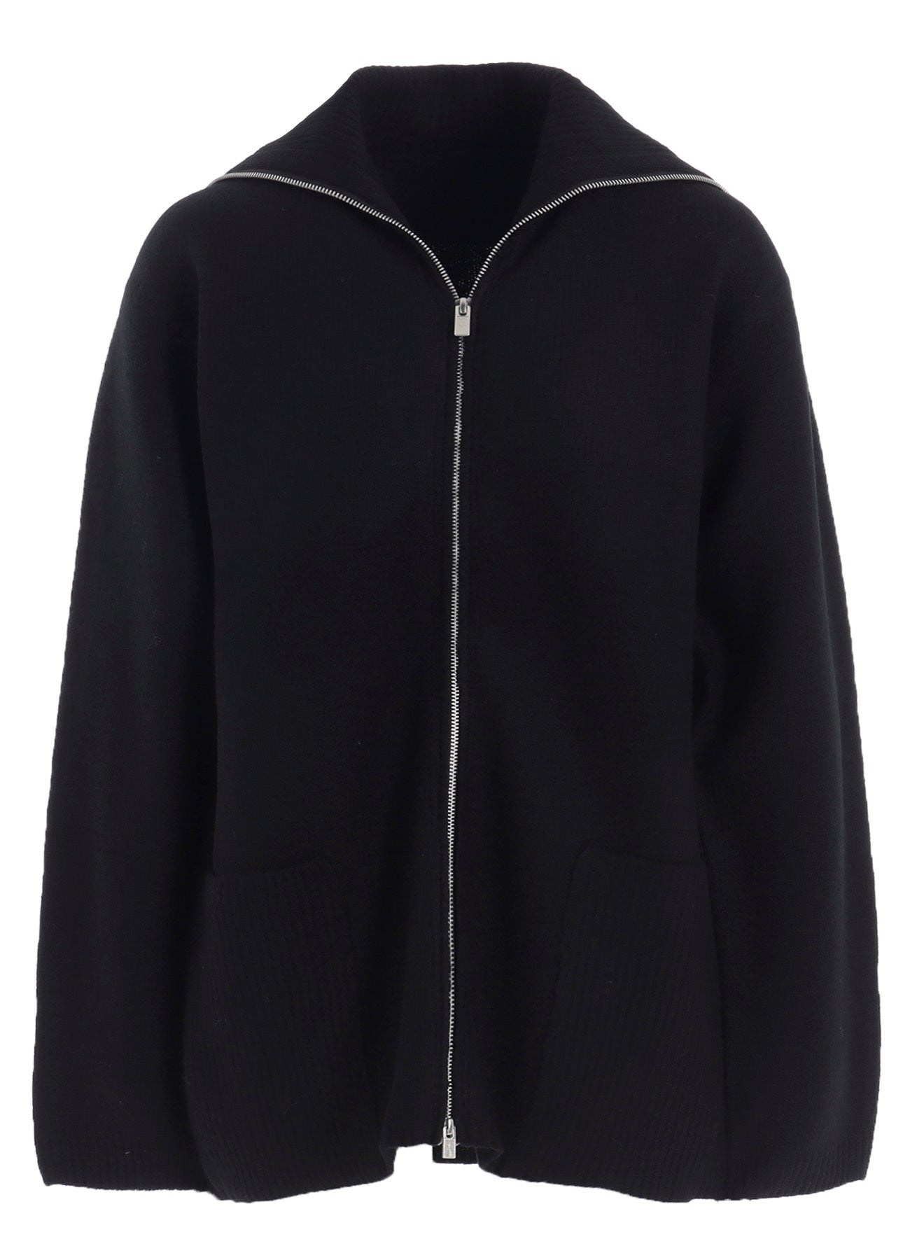 5G3P PLAIN STITCH 1x1 RIB BIG HIGH NECK ZIP CARDIGAN – THE SHOP