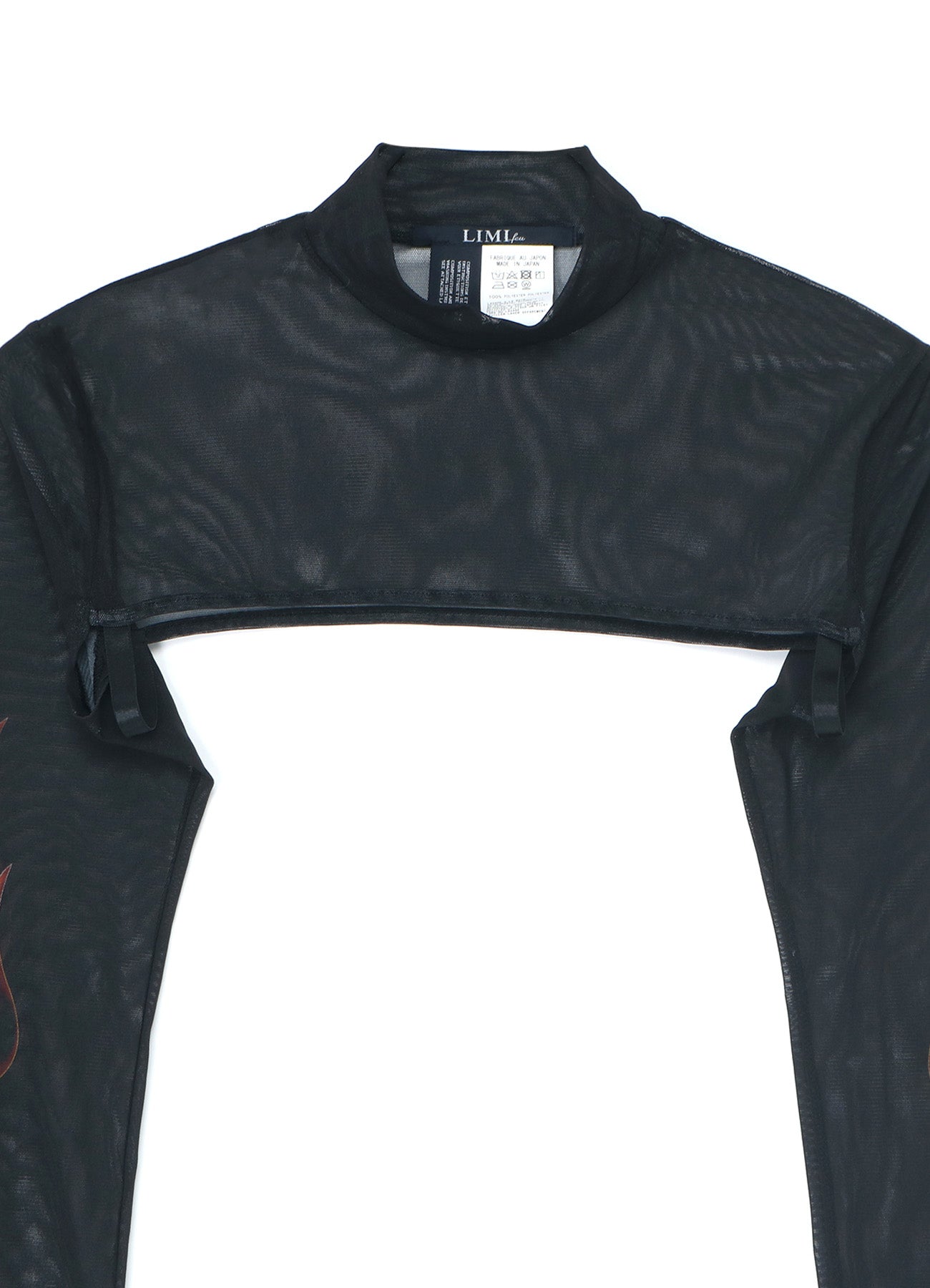 FIRE PRINT EXTREME CROP TOP WITH MOCK TURTLENECK – THE SHOP YOHJI