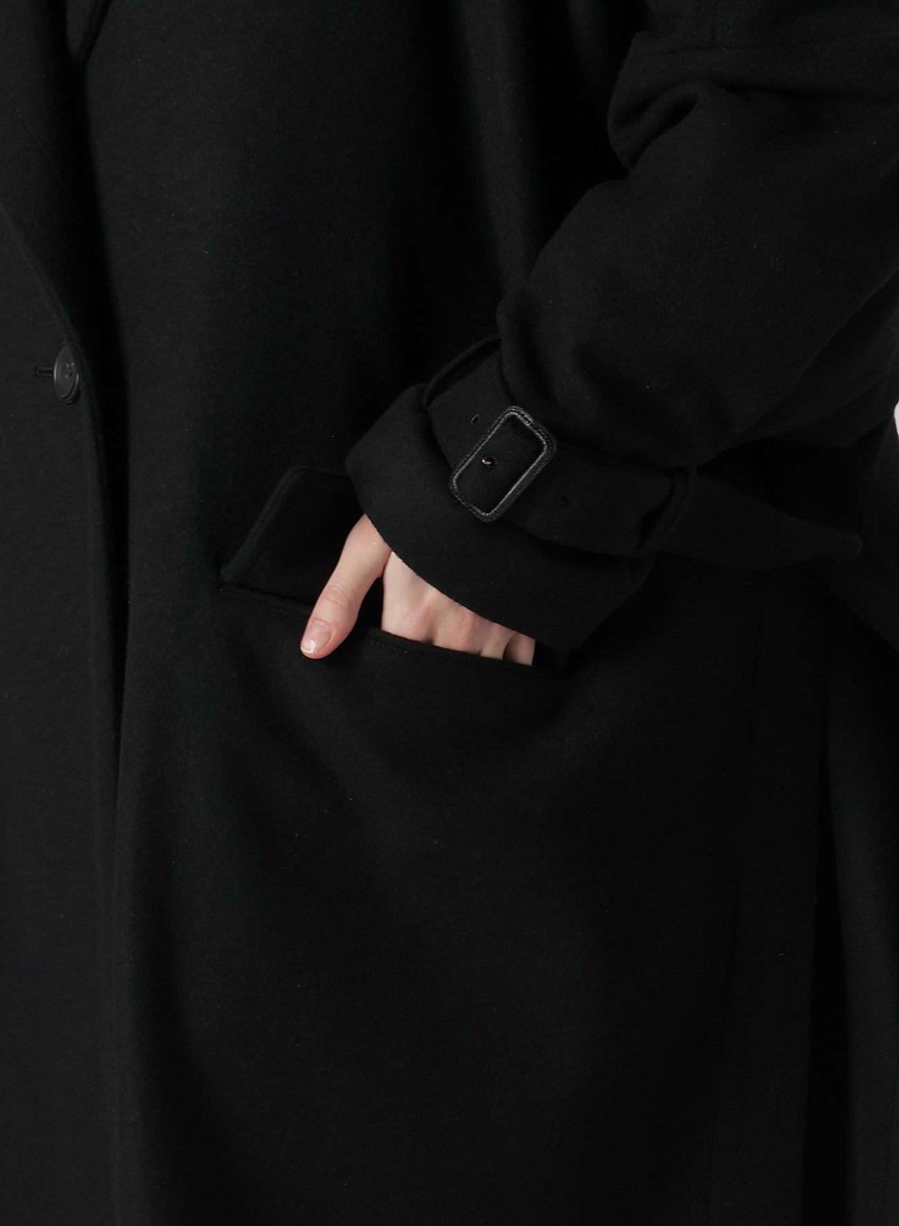 MELTON R-SIDE SLIT COAT(S Black): Soldes｜THE SHOP YOHJI YAMAMOTO