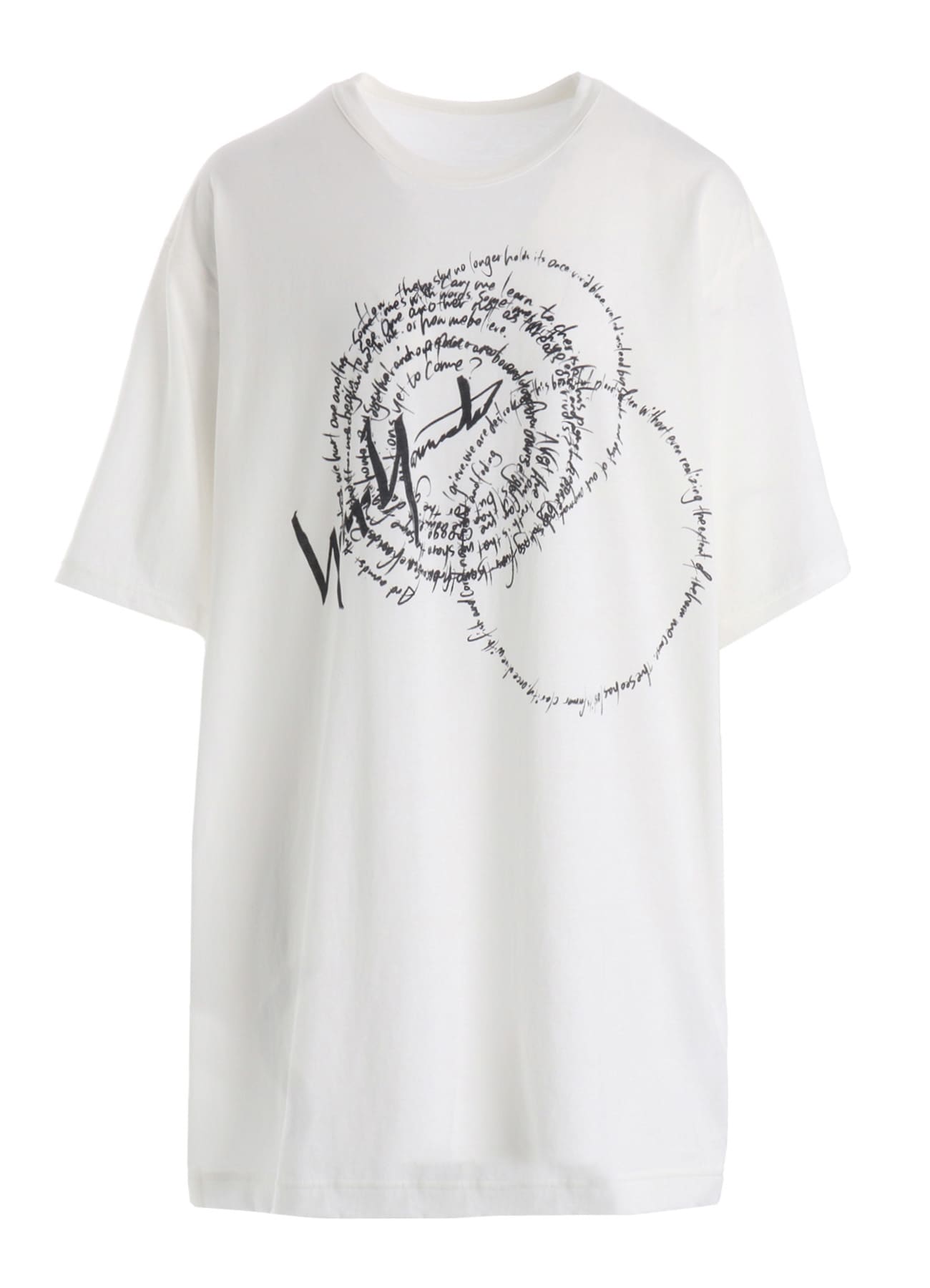 COTTON SINGLE JERSEY SWIRL YY SHORT SLV T(S Off White): Yohji