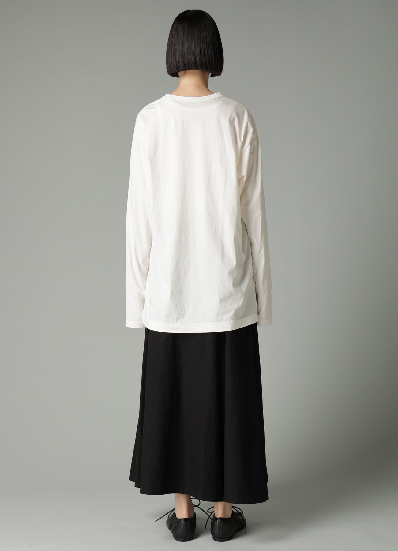 COTTON SINGLE JERSEY HAND WRITING PT LONG SLV T(S Off White