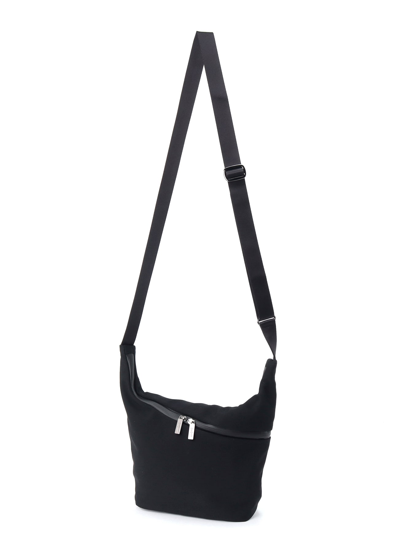 WOOL GABARDINE/NY OBLIQUE ZIPPER SACOCHE(FREE SIZE Black): Yohji