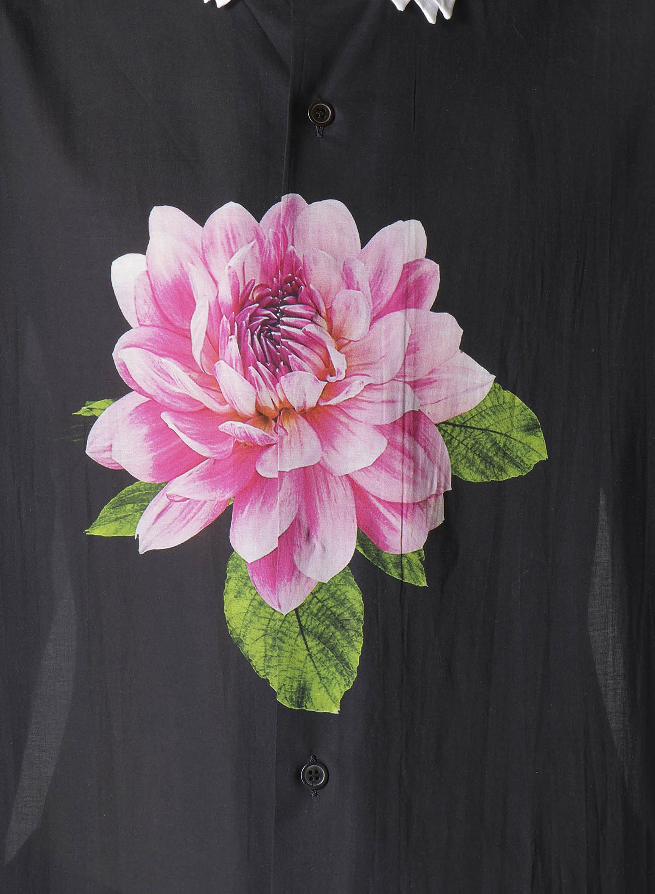TRIPLE COLLAR SHIRT IN BROAD AND CELLULOSE PINK FLOWER(S Navy