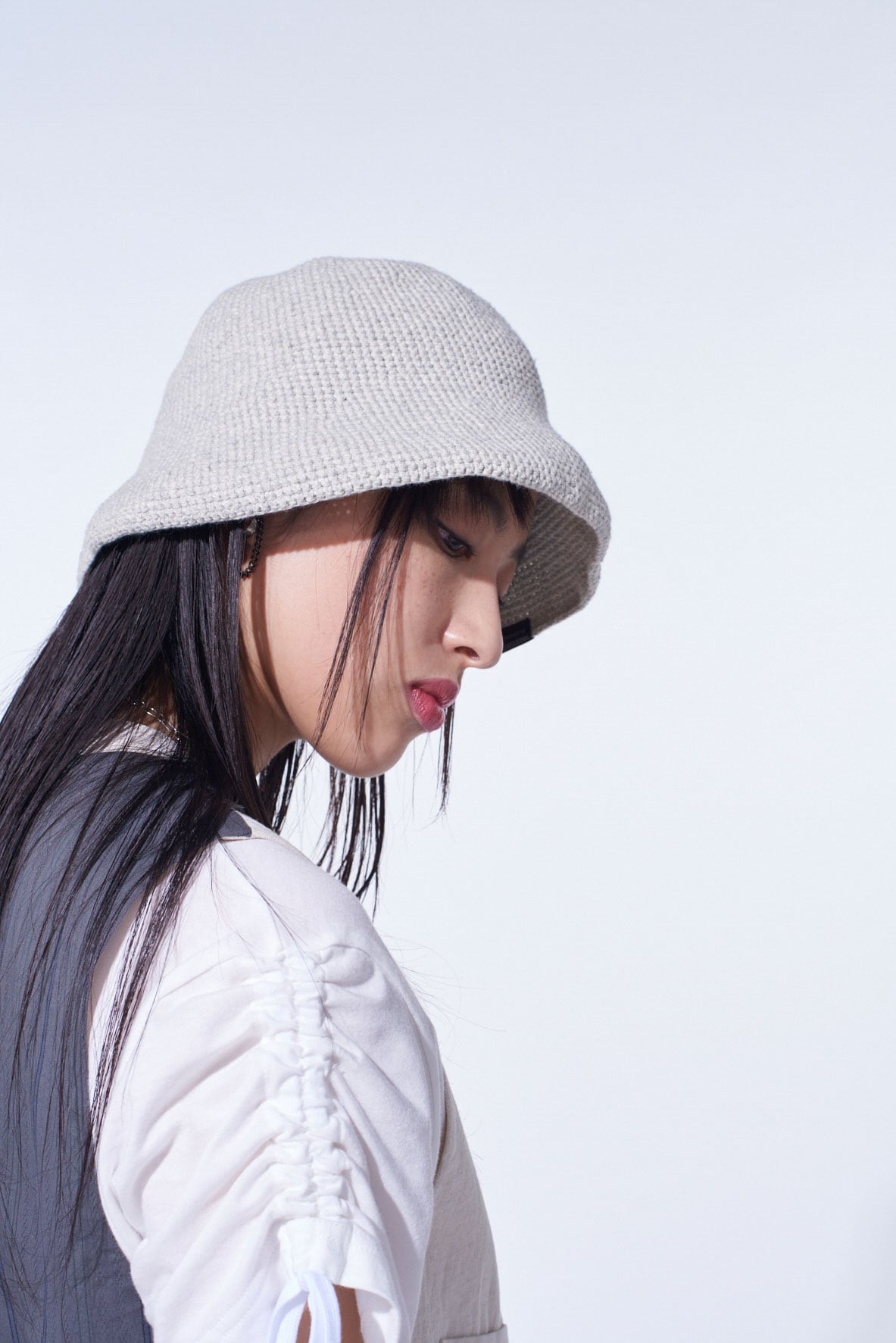 KNITTED TULIP HAT(FREE SIZE Heather gray): S'YTE｜THE SHOP YOHJI
