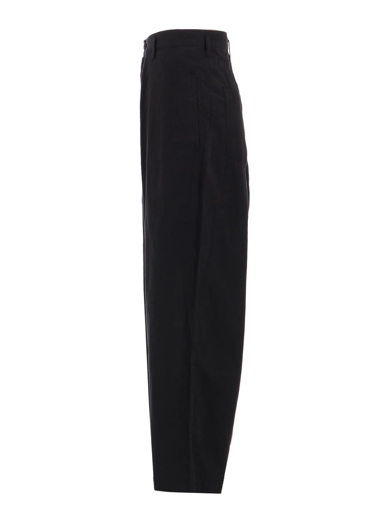 BRUSHED WASHER FINISH BROAD 5POCKET WIDE PANTS(S Black): S'YTE