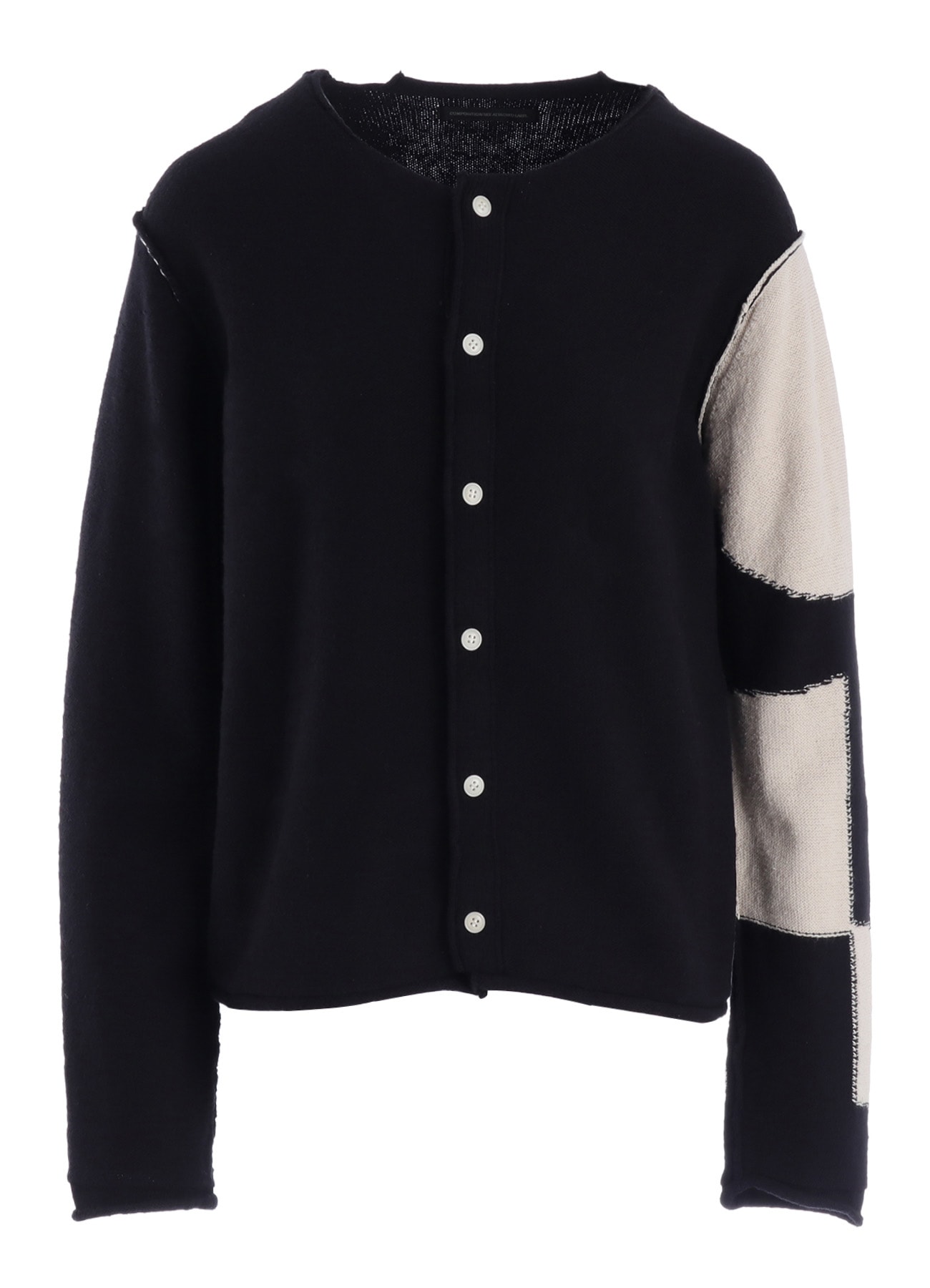 INTERSIA JERSEY ROUND NECK KNIT CARDIGAN(S Black): Y's｜THE SHOP