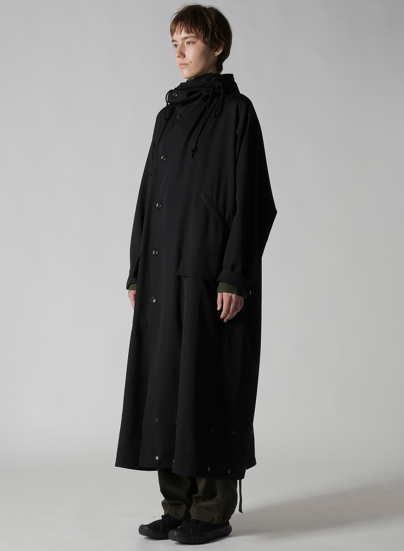 WOOL GABARDINE MILITARY COAT(XS Black): Y's｜THE SHOP YOHJI YAMAMOTO