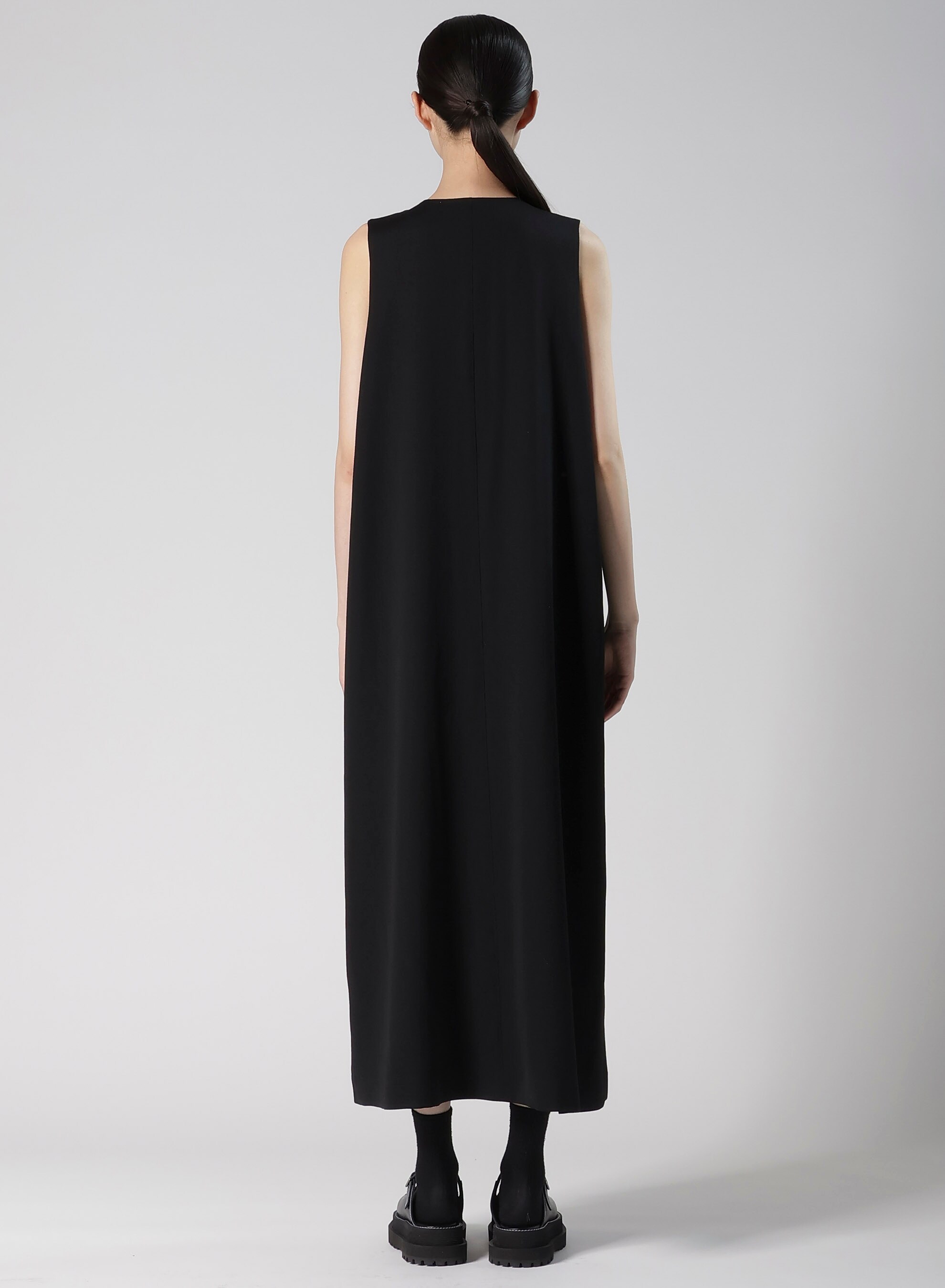 WOOL GABARDINE FRONT OPEN DRESS(XS Black): Soldes｜THE SHOP YOHJI