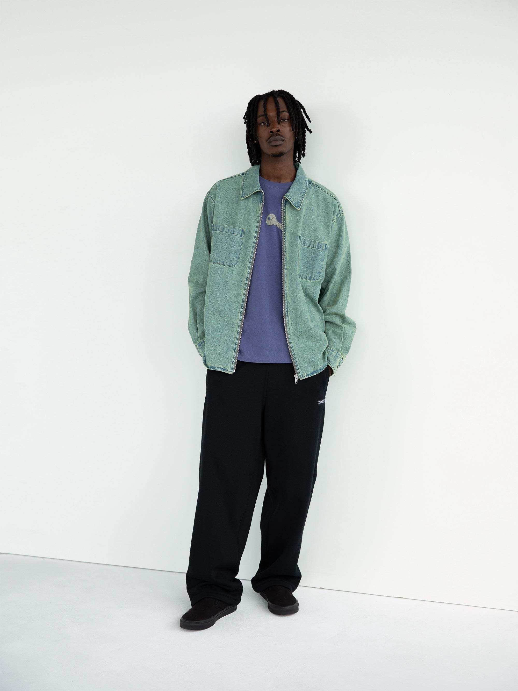 Washed Denim Zip Shirt – thisisneverthat® JP