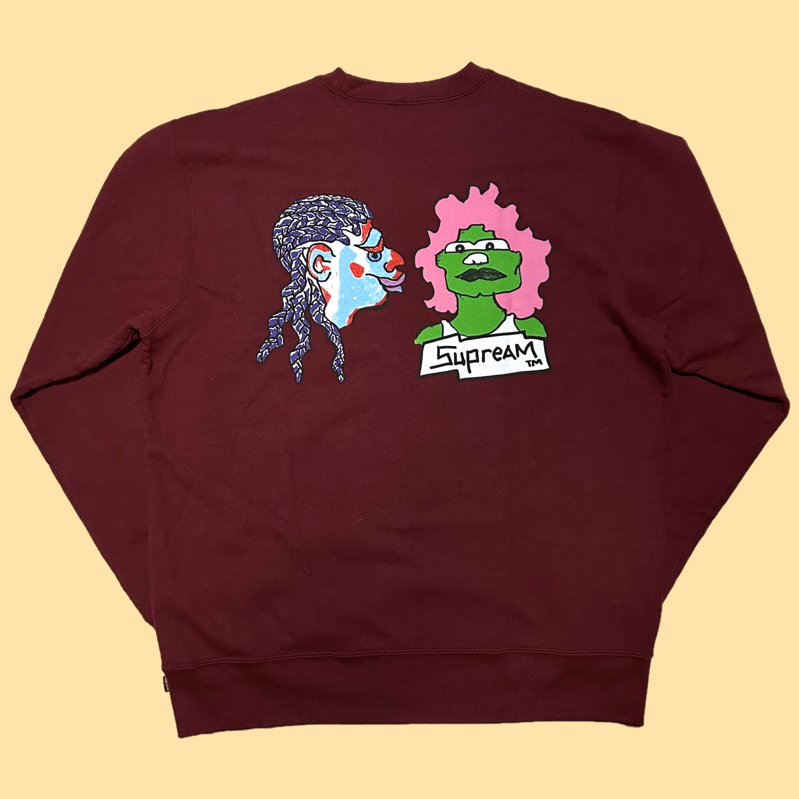 Supreme Gonz Heads Faces Crewneck Sweater (Fall/Winter 2017) - XL