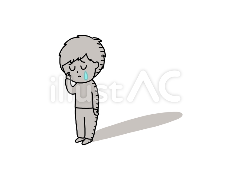 孤独な男性 ひとりぼっち 影イラスト - No: 22234404｜無料イラスト