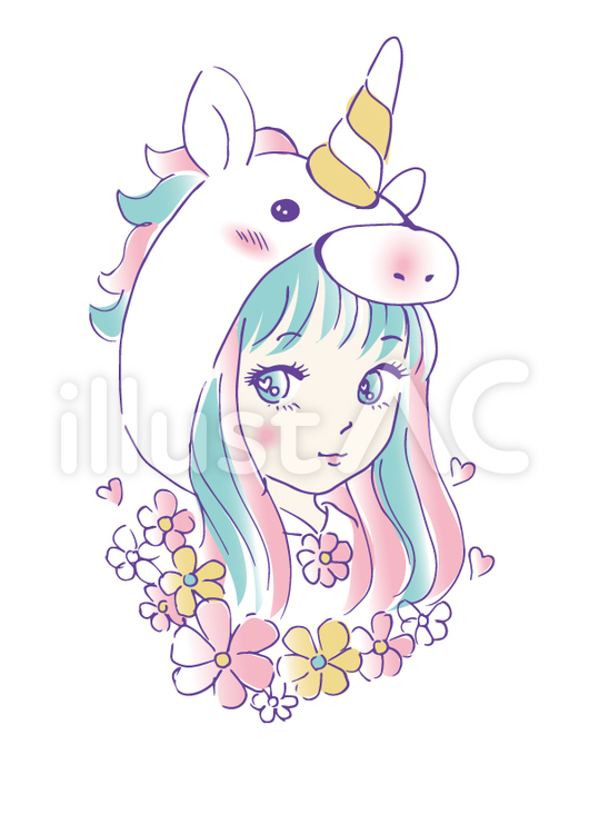 く*み様 手描きイラスト ユニコーン く*み様 手描きイラスト