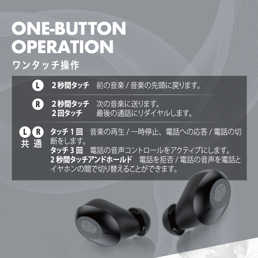 ワイヤレスイヤホン(ブラック) Bluetooth 耳にしっかりフィット 高音質