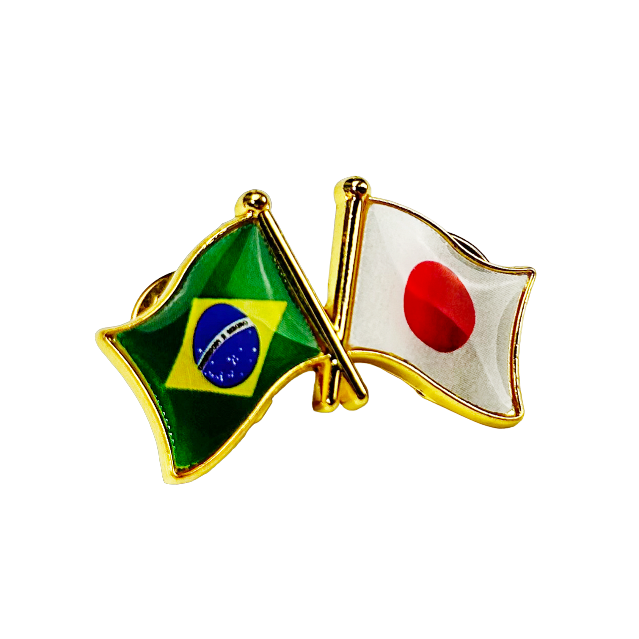 国旗ピンバッジ ダブル国旗 友好バッジ 日本とブラジル - Tokin Inc